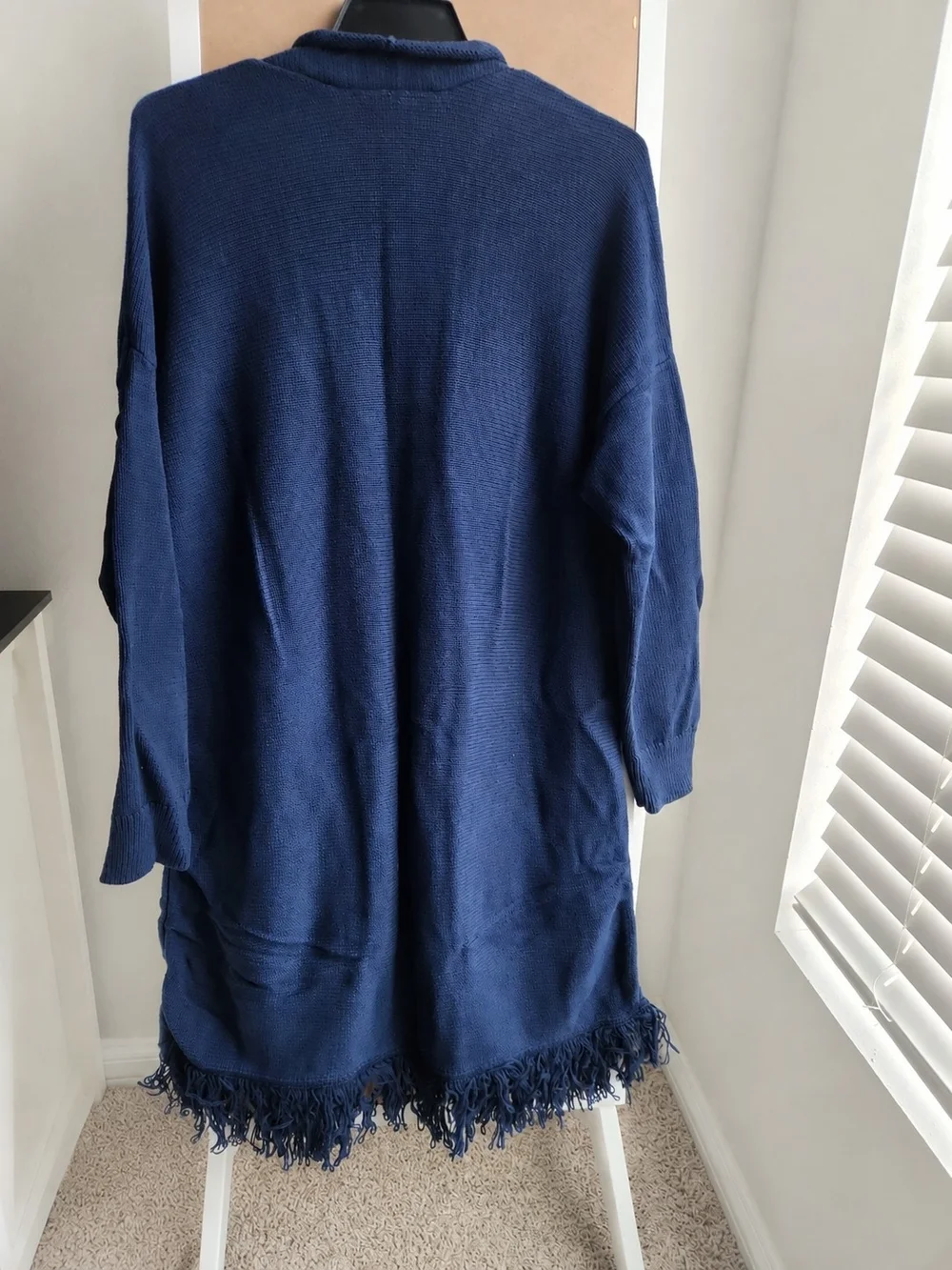 Margaritaville Navy Cotton Fringe Swim Cover Up Cardigan L